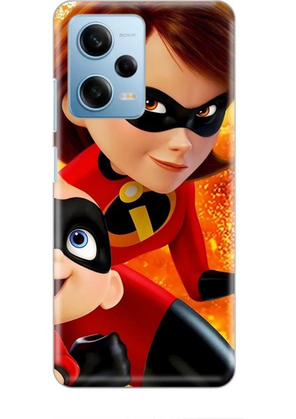 Xiaomi Redmi Note 12 Pro 5g Kılıf Animasyon 7 Inanılmaz Aile Kırmızı Desenli Kılıf