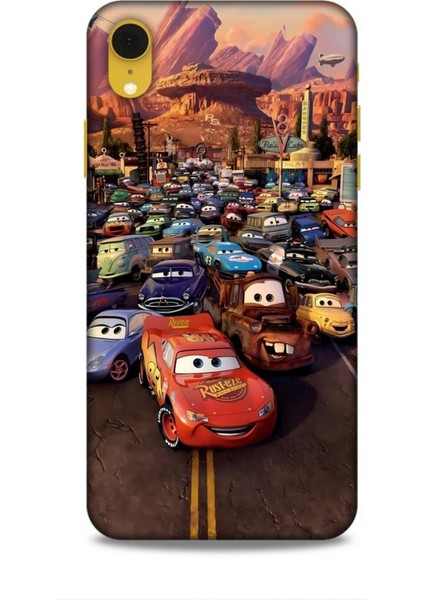 Apple iPhone Xr Kılıf Animasyon 30 Arabalar Kenarları Şeffaf Kapak