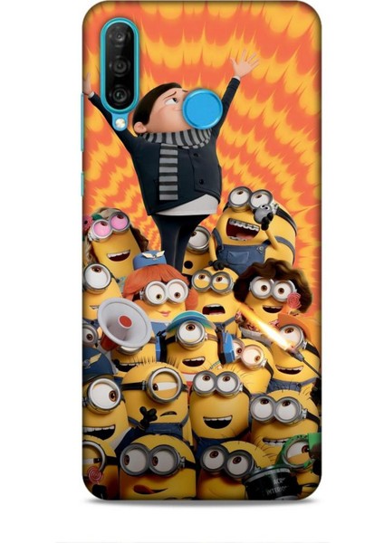 Huawei P30 Lite Kılıf Animasyon 24 Minyonlar Darbe Emici Kılıf