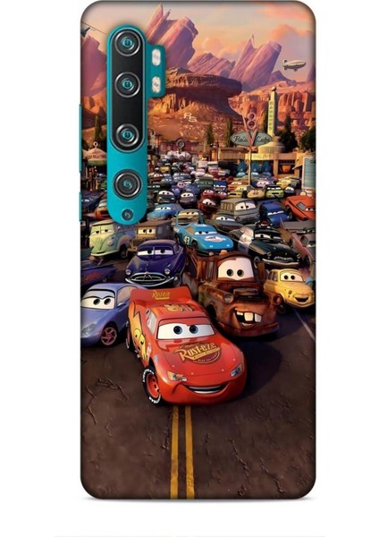 Xiaomi Mi Note 10 Pro Kılıf Animasyon 30 Arabalar Kenarları Şeffaf Kapak
