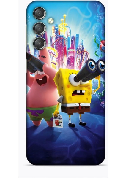 Samsung Galaxy A24 Kılıf Animasyon 2 Sünger Bob Mavi Kapak