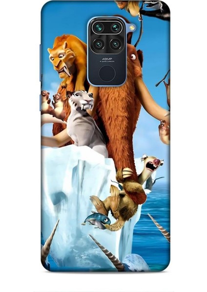 Xiaomi Redmi Note 9 Kılıf Animasyon 15 Buz Devri Kahverengi Kalın Silikon