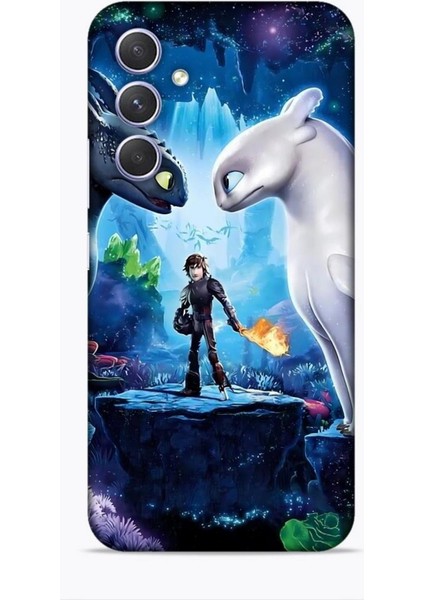 Samsung Galaxy A55 Kılıf Animasyon 18 Ejderhanı Nasıl Eğitirsin Parlak Kılıf