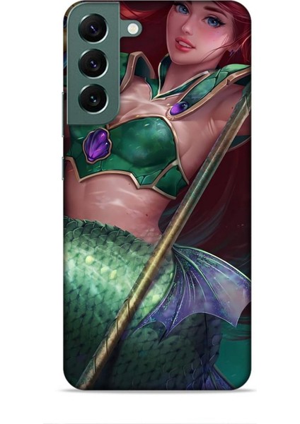 Samsung Galaxy S22 Plus Kılıf Animasyon 5 Küçük Deniz Kızı Yeşil Koruma Kılıfı