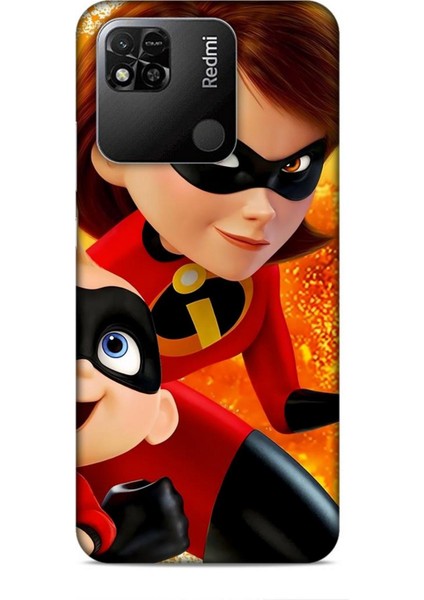 Xiaomi Redmi 10A Kılıf Animasyon 7 Inanılmaz Aile Kırmızı Desenli Kılıf