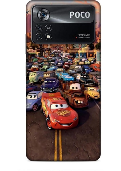 Xiaomi Poco X4 Pro 5g Kılıf Animasyon 30 Arabalar Kenarları Şeffaf Kapak