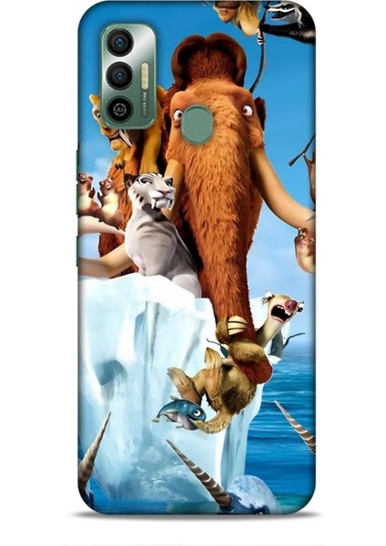 Tecno Spark 7t Kılıf Animasyon 15 Buz Devri Kahverengi Kalın Silikon