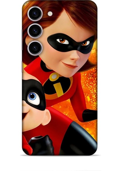 Samsung Galaxy S24 Kılıf Animasyon 7 Inanılmaz Aile Kırmızı Desenli Kılıf