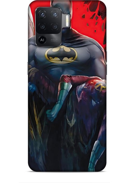 Oppo Reno 5 Lite Kılıf Animasyon 8 Batman Siyah Baskılı Kılıf