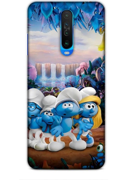 Xiaomi Redmi K30 Kılıf Animasyon 29 Şirinler Leke Tutmaz Kapak