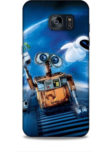 Samsung Galaxy S7 Edge Kılıf Animasyon 12 Wall E Lacivert Tasarım Kılıf