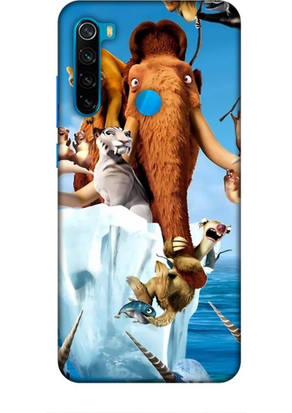 Xiaomi Redmi Note 8 Kılıf Animasyon 15 Buz Devri Kahverengi Kalın Silikon