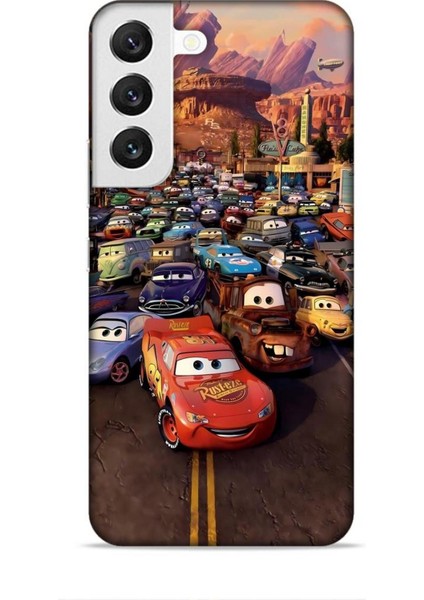 Samsung Galaxy S22 Kılıf Animasyon 30 Arabalar Kenarları Şeffaf Kapak