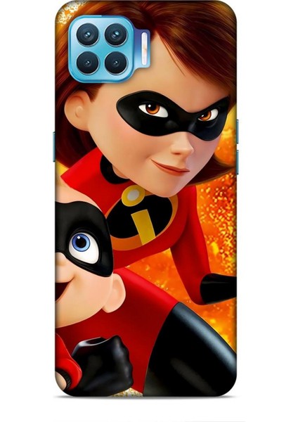 Oppo Reno 4 Lite Kılıf Animasyon 7 Inanılmaz Aile Kırmızı Desenli Kılıf