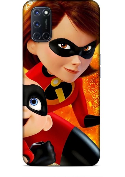 Oppo A72 Kılıf Animasyon 7 Inanılmaz Aile Kırmızı Desenli Kılıf