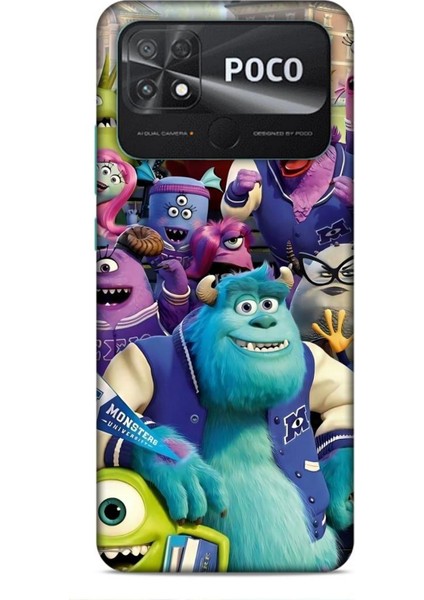 Xiaomi Poco C40 Kılıf Animasyon 20 Sevimli Canavarlar Renkli Kılıf