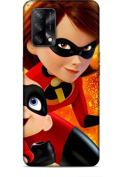 Oppo A74 Kılıf Animasyon 7 Inanılmaz Aile Kırmızı Desenli Kılıf