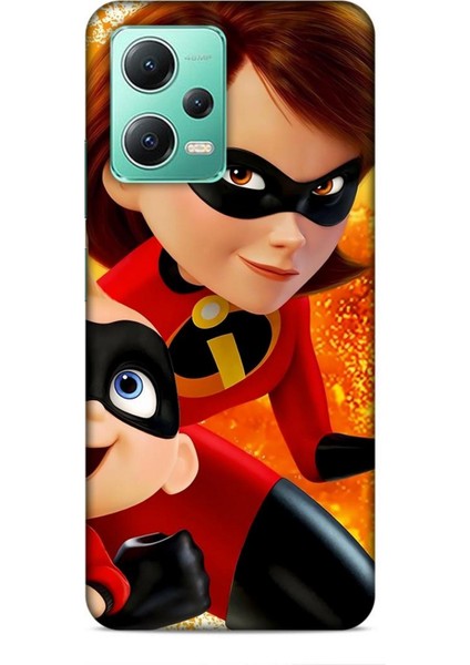 Xiaomi Redmi Note 12 4g Kılıf Animasyon 7 Inanılmaz Aile Kırmızı Desenli Kılıf