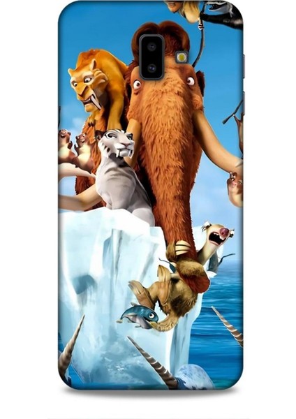 Samsung Galaxy J6 Plus Kılıf Animasyon 15 Buz Devri Kahverengi Kalın Silikon