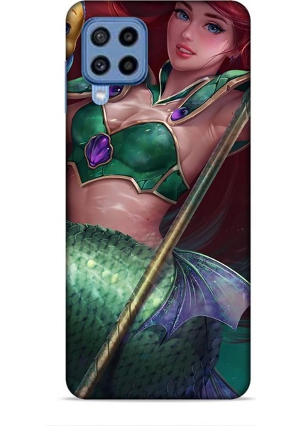 Samsung Galaxy M22 Kılıf Animasyon 5 Küçük Deniz Kızı Yeşil Koruma Kılıfı