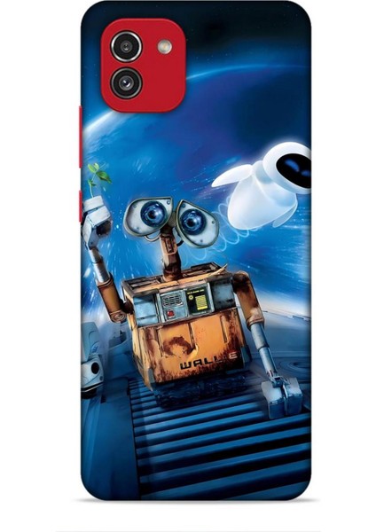 Samsung Galaxy A03 Kılıf Animasyon 12 Wall E Lacivert Tasarım Kılıf