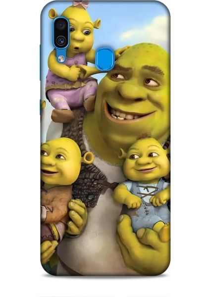 Samsung Galaxy A30 Kılıf Animasyon 16 Shrek Yeşil Kılıf