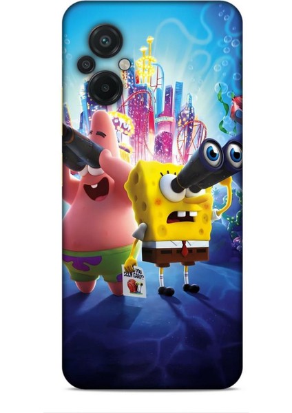 Xiaomi Poco M5 Kılıf Animasyon 2 Sünger Bob Mavi Kapak
