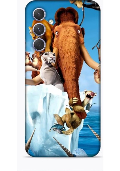 Samsung Galaxy A54 5g Kılıf Animasyon 15 Buz Devri Kahverengi Kalın Silikon