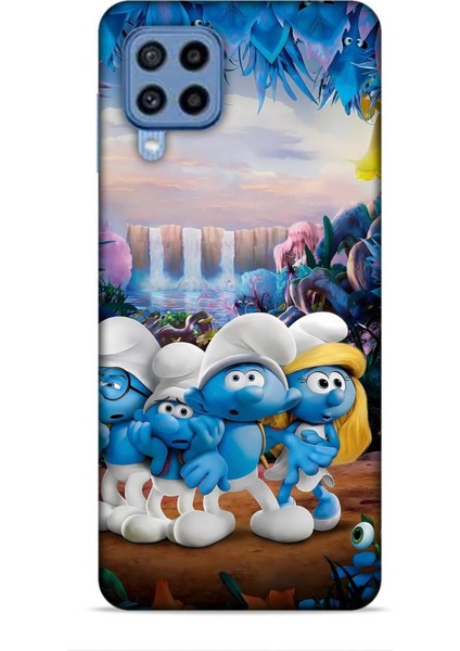 Samsung Galaxy M22 Kılıf Animasyon 29 Şirinler Leke Tutmaz Kapak