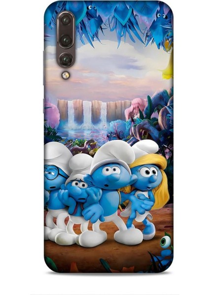 Huawei P20 Pro Kılıf Animasyon 29 Şirinler Leke Tutmaz Kapak