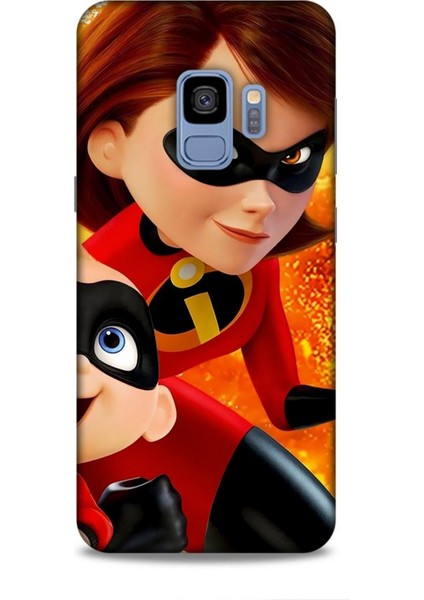 Samsung Galaxy S9 Kılıf Animasyon 7 Inanılmaz Aile Kırmızı Desenli Kılıf