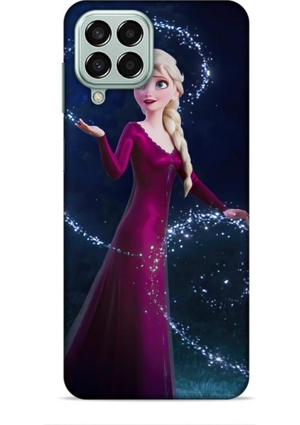 Samsung Galaxy M33 Kılıf Animasyon 3 Frozen Elsa Ülkesi Bordo Arka Kapak