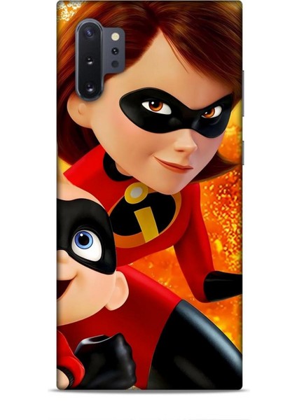 Samsung Galaxy Note 10 Plus Kılıf Animasyon 7 Inanılmaz Aile Kırmızı Desenli Kılıf