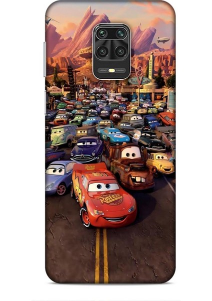 Xiaomi Redmi Note 9 Pro Kılıf Animasyon 30 Arabalar Kenarları Şeffaf Kapak