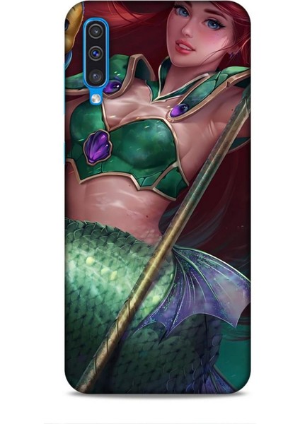 Samsung Galaxy A30S Kılıf Animasyon 5 Küçük Deniz Kızı Yeşil Koruma Kılıfı