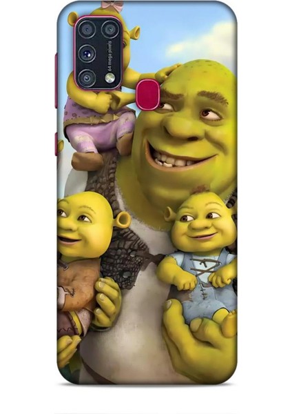 Samsung Galaxy M31 Kılıf Animasyon 16 Shrek Yeşil Kılıf