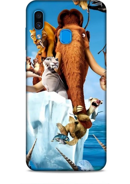 Samsung Galaxy A30 Kılıf Animasyon 15 Buz Devri Kahverengi Kalın Silikon