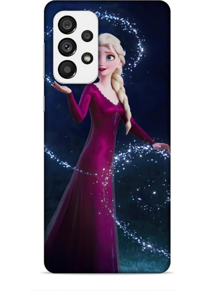 Samsung Galaxy A73 5g Kılıf Animasyon 3 Frozen Elsa Ülkesi Bordo Arka Kapak