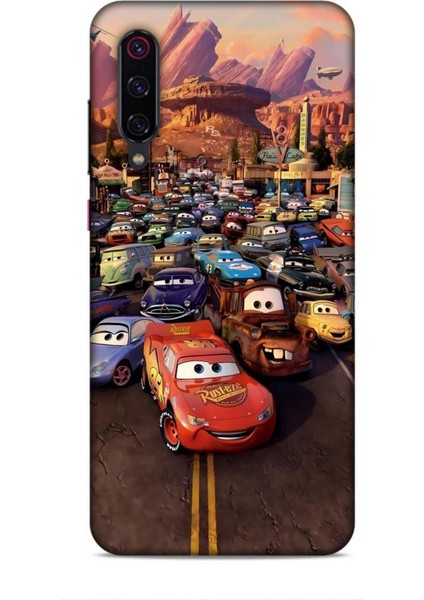 Xiaomi Mi 9 Pro Kılıf Animasyon 30 Arabalar Kenarları Şeffaf Kapak