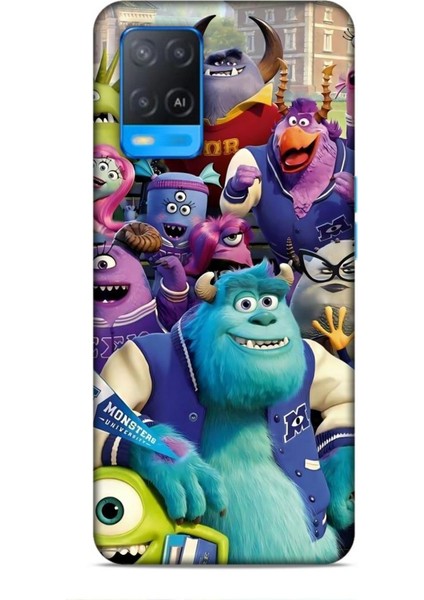 Oppo A54 Kılıf Animasyon 20 Sevimli Canavarlar Renkli Kılıf