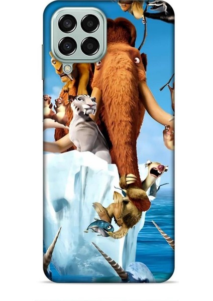 Samsung Galaxy M33 Kılıf Animasyon 15 Buz Devri Kahverengi Kalın Silikon