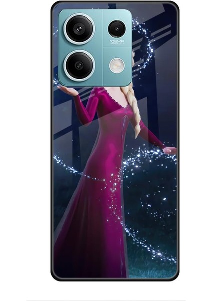 Xiaomi Redmi Note 13 4g Kılıf Animasyon 3 Frozen Elsa Ülkesi Bordo Arka Kapak