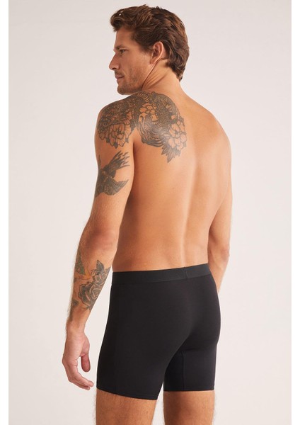 Chelsea Çizgi Desenli Pamuk Erkek Boxer Siyah modelleri