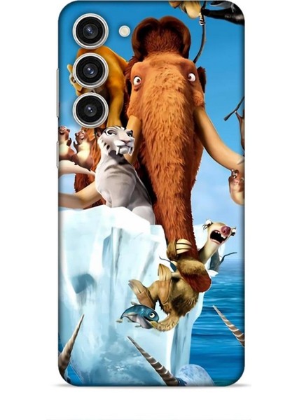 Samsung Galaxy S23 Plus Kılıf Animasyon 15 Buz Devri Kahverengi Kalın Silikon