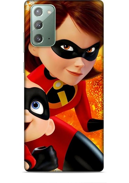 Samsung Galaxy Note 20 Kılıf Animasyon 7 Inanılmaz Aile Kırmızı Desenli Kılıf