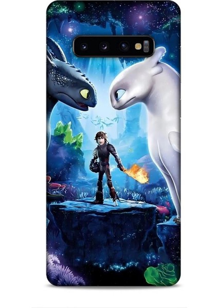 Samsung Galaxy S10 Plus Kılıf Animasyon 18 Ejderhanı Nasıl Eğitirsin Parlak Kılıf