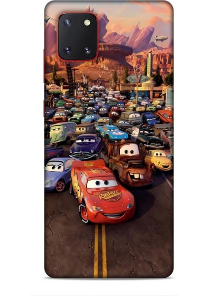 Samsung Galaxy Note 10 Lite Kılıf Animasyon 30 Arabalar Kenarları Şeffaf Kapak