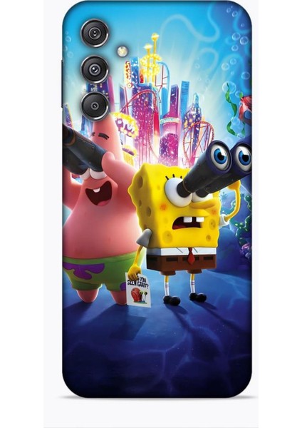 Samsung Galaxy M34 5g Kılıf Animasyon 2 Sünger Bob Mavi Kapak