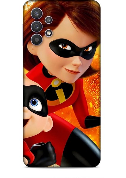 Samsung Galaxy A32 4g Kılıf Animasyon 7 Inanılmaz Aile Kırmızı Desenli Kılıf