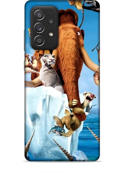 Samsung Galaxy A52S Kılıf Animasyon 15 Buz Devri Kahverengi Kalın Silikon